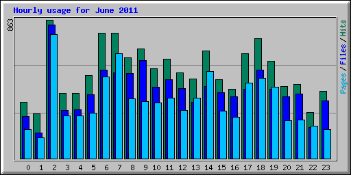 Hourly usage for June 2011