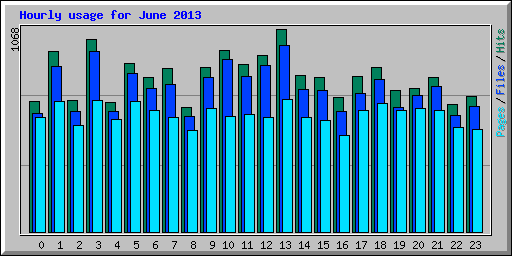 Hourly usage for June 2013