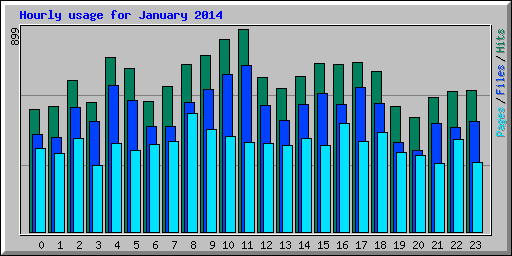Hourly usage for January 2014
