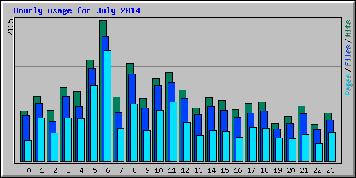 Hourly usage for July 2014