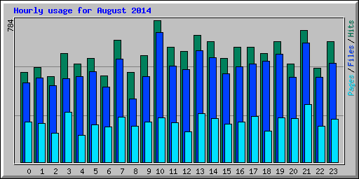 Hourly usage for August 2014
