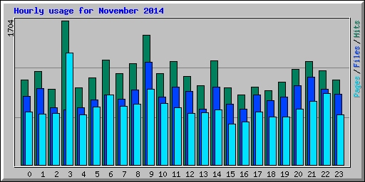 Hourly usage for November 2014