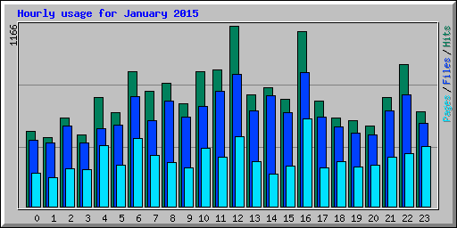Hourly usage for January 2015