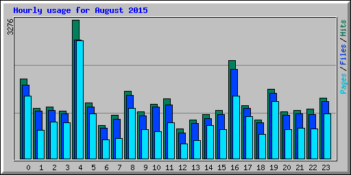 Hourly usage for August 2015