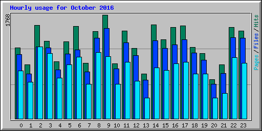 Hourly usage for October 2016