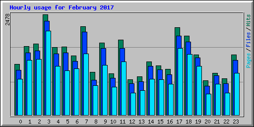 Hourly usage for February 2017