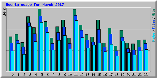 Hourly usage for March 2017