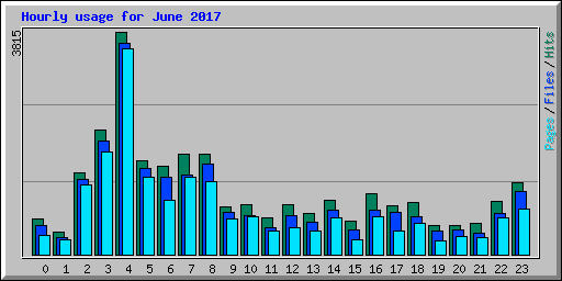 Hourly usage for June 2017