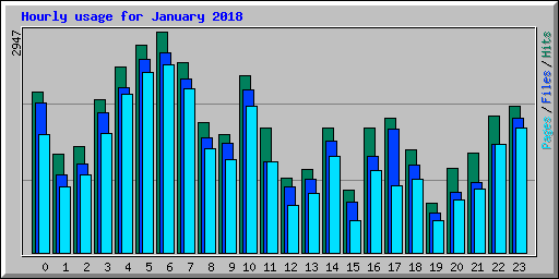 Hourly usage for January 2018